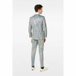 OppoSuits Suits & Blazers Discoballer Silver Disco Ball Teen Boys Suit