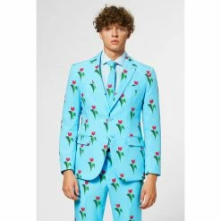 OppoSuits Suits & Blazers Tulips From Amsterdam, Blue Mens Summer Suit