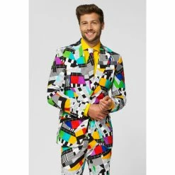 OppoSuits Suits & Blazers Testival Retro Patterned Men's Suit