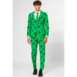 OppoSuits Patrick Green Clover Irish Patterned Men's Suit