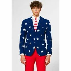 OppoSuits Suits & Blazers Stars And Stripes American Flag Independence Day Men's Suit
