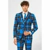 OppoSuits Braveheart, Scottish Blue Plaid Patterned Men's Suit Suits & Blazers