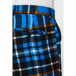 OppoSuits Braveheart, Scottish Blue Plaid Patterned Men's Suit Suits & Blazers