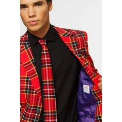 OppoSuits The Lumberjack, Red Plaid Mens Suit