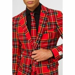 OppoSuits The Lumberjack, Red Plaid Mens Suit