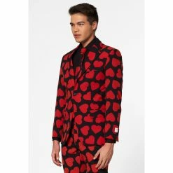 OppoSuits King Of Hearts Valentines Patterned Men's Suit