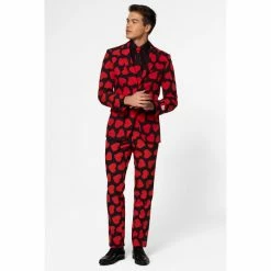 OppoSuits King Of Hearts Valentines Patterned Men's Suit