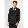 OppoSuits Science Faction, Men's Black Science Patterned Suit
