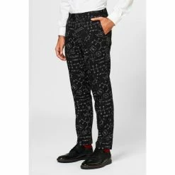 OppoSuits Science Faction, Men's Black Science Patterned Suit