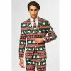 OppoSuits Festive Green Men's Patterned Suit 1 OppoSuits Festive Green Men's Patterned Suit