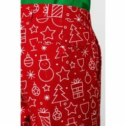 OppoSuits Iconicool Christmas Patterned Men's Red Suit
