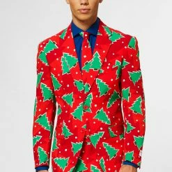 OppoSuits Fine Pine Men's Christmas Patterned Suit