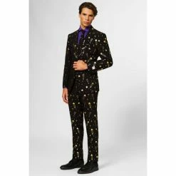 OppoSuits Suits & Blazers Fancy Fireworks, Men's Black New Years Suit
