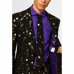 OppoSuits Suits & Blazers Fancy Fireworks, Men's Black New Years Suit