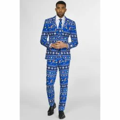 OppoSuits Super Mario Merry Mario Nintendo Christmas Patterned Men's Suit Video Game Costumes