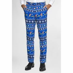 OppoSuits Super Mario Merry Mario Nintendo Christmas Patterned Men's Suit Video Game Costumes