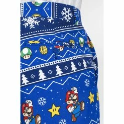 OppoSuits Super Mario Merry Mario Nintendo Christmas Patterned Men's Suit Video Game Costumes