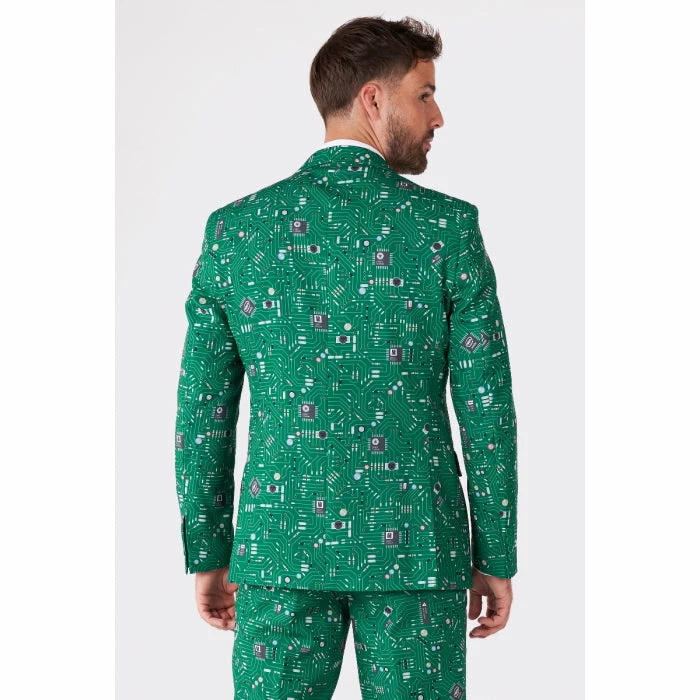 OppoSuits Cool Circuit, Green Circuit Board Patterned Men's Suit 6 OppoSuits Cool Circuit, Green Circuit Board Patterned Men's Suit