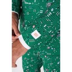 OppoSuits Cool Circuit, Green Circuit Board Patterned Men's Suit 14 OppoSuits Cool Circuit, Green Circuit Board Patterned Men's Suit