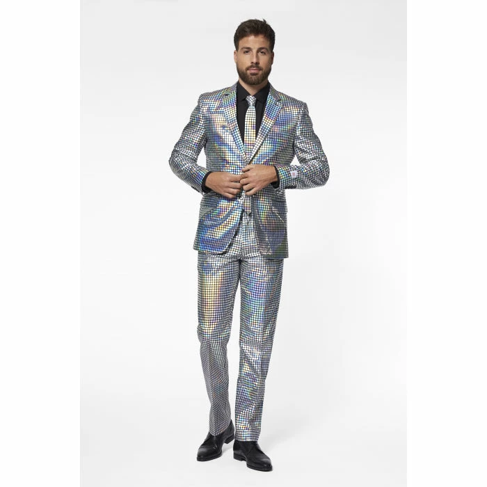 OppoSuits Discoballer Men's Silver Patterned Suit 4 OppoSuits Discoballer Men's Silver Patterned Suit
