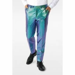 OppoSuits Shiny Blue Fish Scale Mens Suit