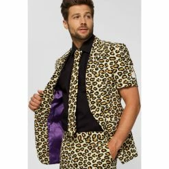 OppoSuits The Jag Summer Leopard Print Suit, Tiger King Costume Suits & Blazers