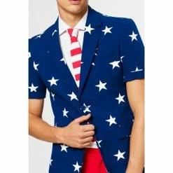 OppoSuits Stars And Stripes USA Flag Independence Day Men's Summer Suit 4th July