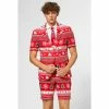 OppoSuits Winter Wonderland, Red Christmas Mens Short Summer Suit Suits & Blazers 2 OppoSuits Winter Wonderland, Red Christmas Mens Short Summer Suit Suits & Blazers