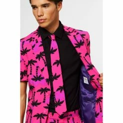OppoSuits Tropicool Tropical Pink Short Summer Suit