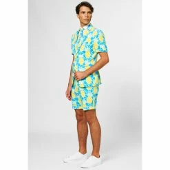 OppoSuits The Shineapple, Pineapple Print Mens Summer Suit
