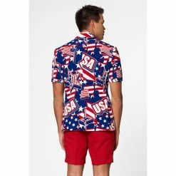 OppoSuits Mighty 'Murica 4th July Patriotic USA Patterned Summer Short Men's Suit Suits & Blazers