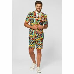 OppoSuits Abstractive Retro Colourful Summer Men's Short Suit Suits & Blazers