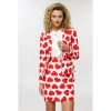 OppoSuits Queen Of Hearts Women's Valentines Heart Patterned Suit Suits & Blazers