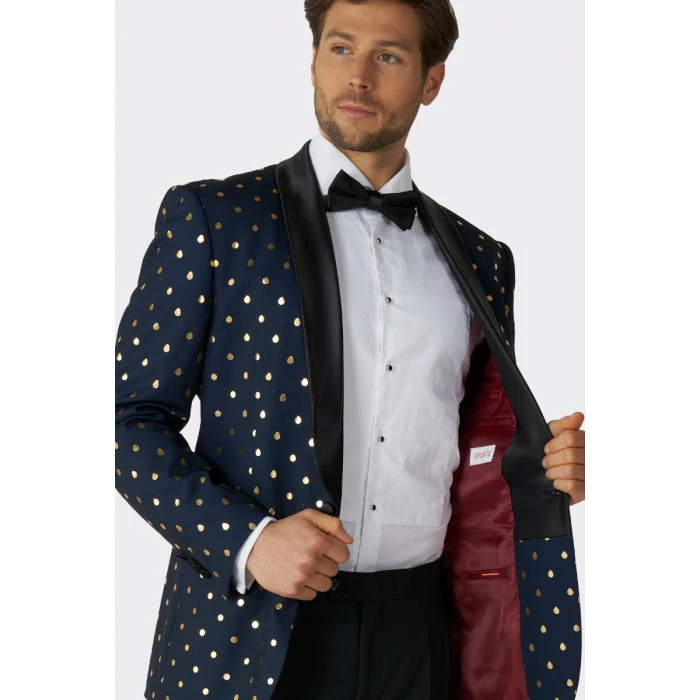 OppoSuits Navy Blue With Gold Dots Mens Christmas Tuxedo Suits & Blazers 6 OppoSuits Navy Blue With Gold Dots Mens Christmas Tuxedo Suits & Blazers