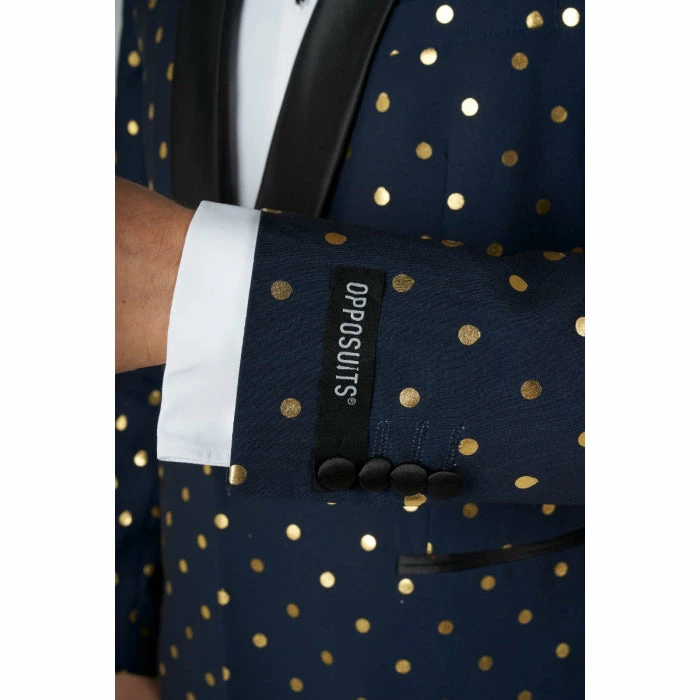 OppoSuits Navy Blue With Gold Dots Mens Christmas Tuxedo Suits & Blazers 8 OppoSuits Navy Blue With Gold Dots Mens Christmas Tuxedo Suits & Blazers