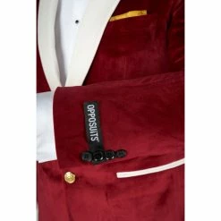 OppoSuits Suits & Blazers Velvet Vibes, Red Velvet Mens Tuxedo