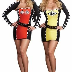 Dreamgirl Drive Me Crazy Reversible Women's Race Car & Taxi Cab Costume Costumes