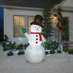 Gemmy Snowman With Hat 7ft Airblown Christmas Yard Decoration