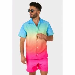 OppoSuits Retro 90's Funky Fade Mens Summer Combo Shirt And Shorts Suits & Blazers