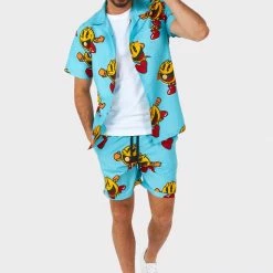 OppoSuits Pac-Man Waka-Waka Summer Combo Shirt And Shorts Suits & Blazers