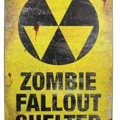 Sunstar Decorations & Props 17" Zombie Fallout Shelter Metal Sign