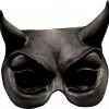 Ghoulish Devil Black Latex Half Mask